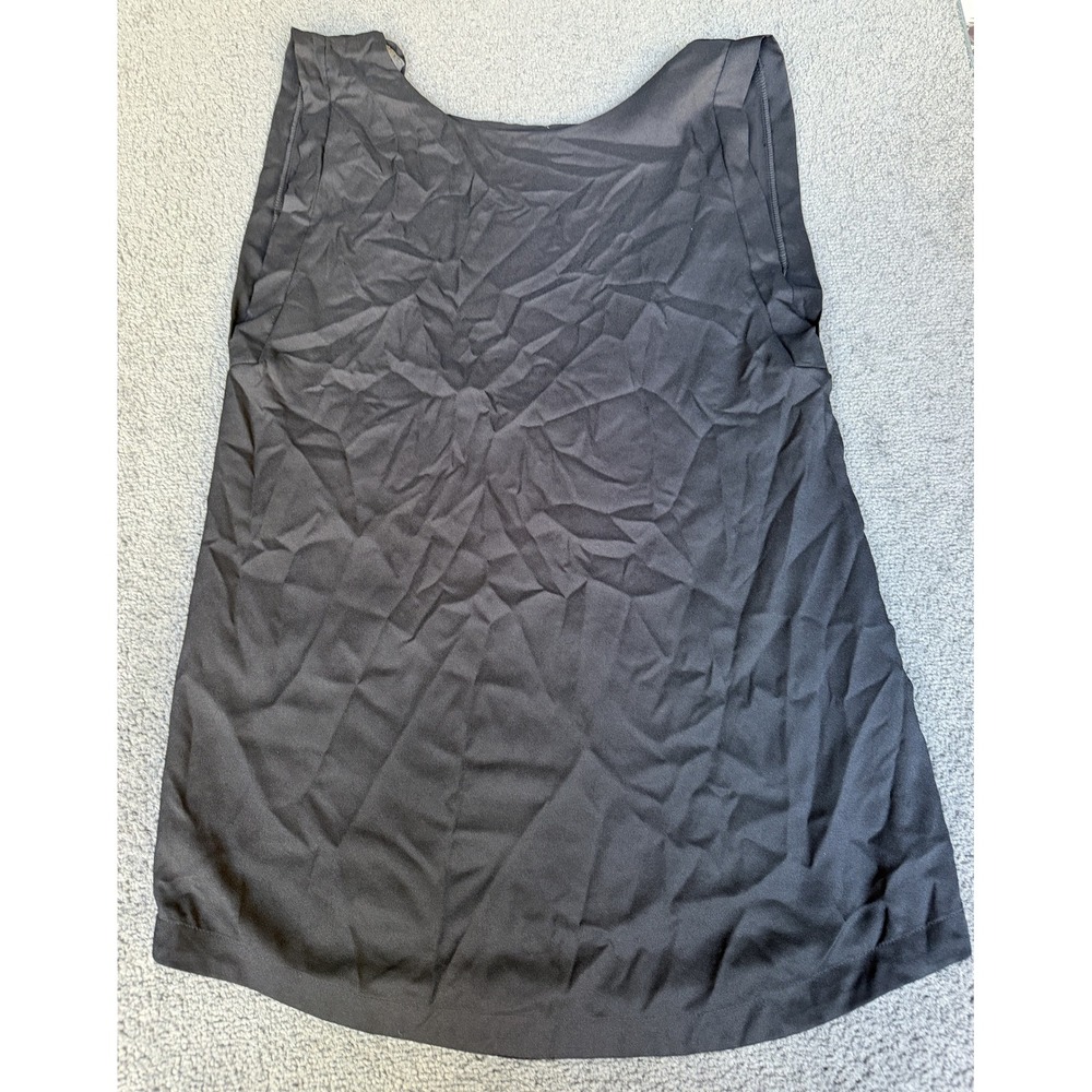 Naima Womens Black Sleeveless Scoop Neck Low Back Tie Top Size L